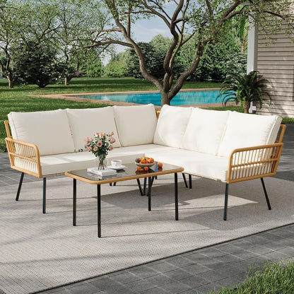 Wicker Patio Furniture Set with Cushions for Outdoor-0