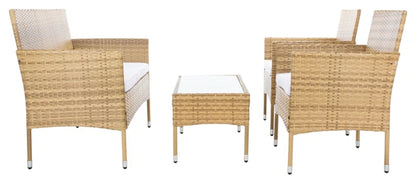 Elegant Rattan Outdoor Glass Top Patio Set Cushions-3