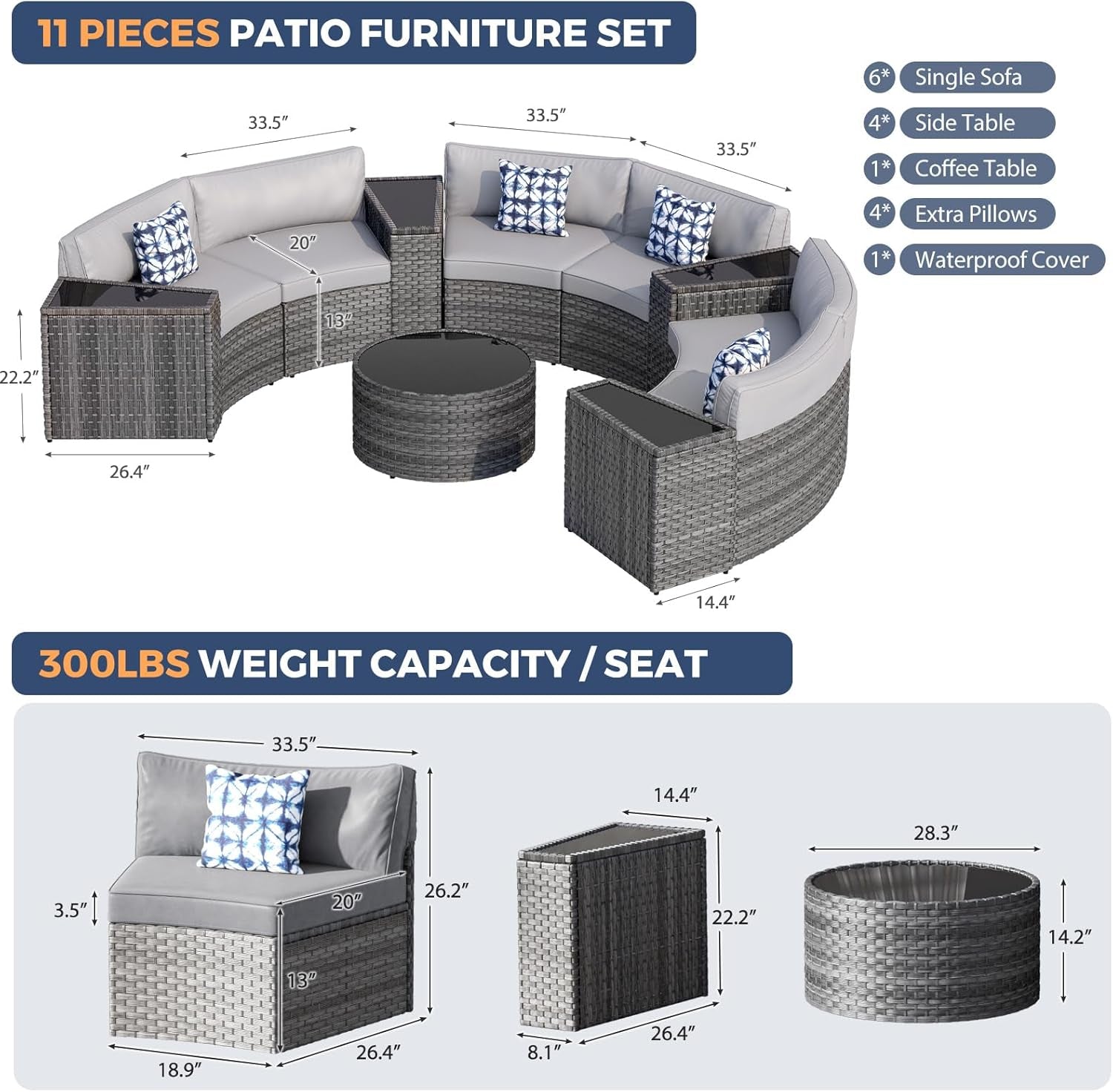 Curved Rattan Sectional Sofa Set for Outdoor Relaxation-1