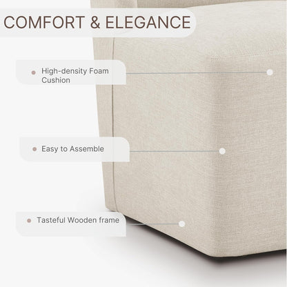 Upholstered Dining Chair with Casters Wingback Modern Side Armless Deskchair with Rollers for Diningroom Bedroom Livingroom Reading Room-4