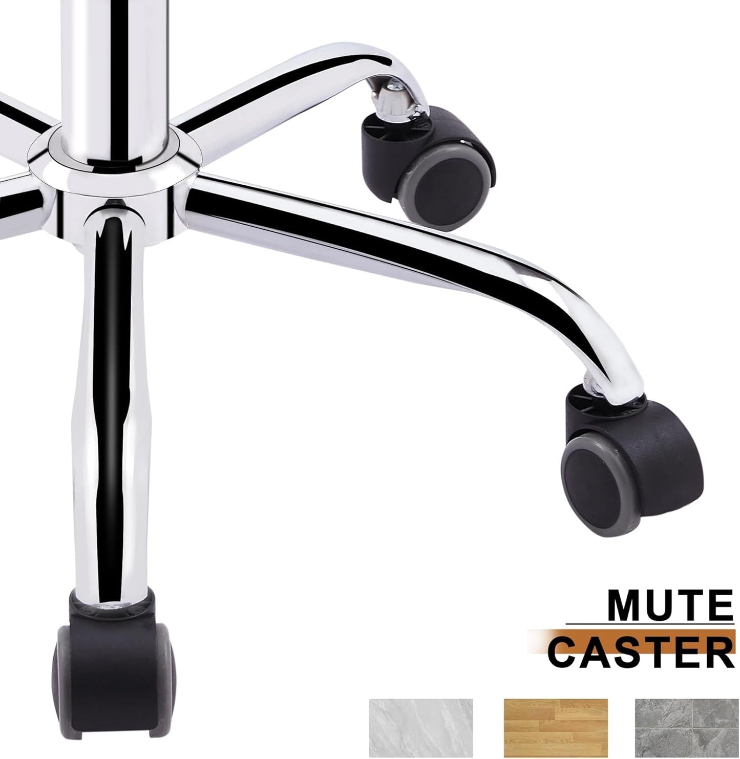 PU Leather Mid-Back Armless Desk Chair Adjustable Height 360° Rolling Swivel for Home Office Work-4