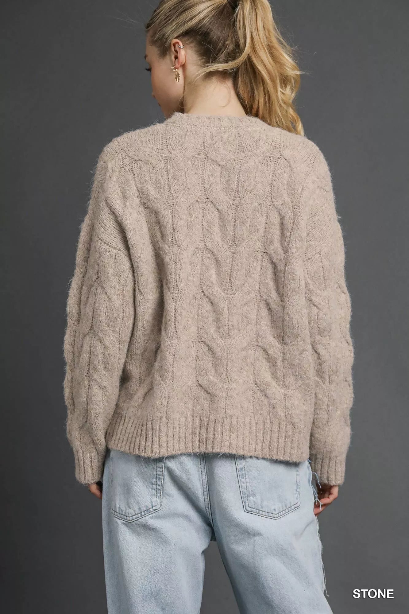 Umgee Cable Knit Cozy Sweater