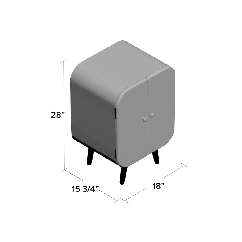 Solid Mango Wood Accent Cabinet Featuring Fluted Doors-4