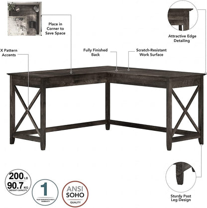 Key West L Shaped Desk with Mobile File Cabinet-4