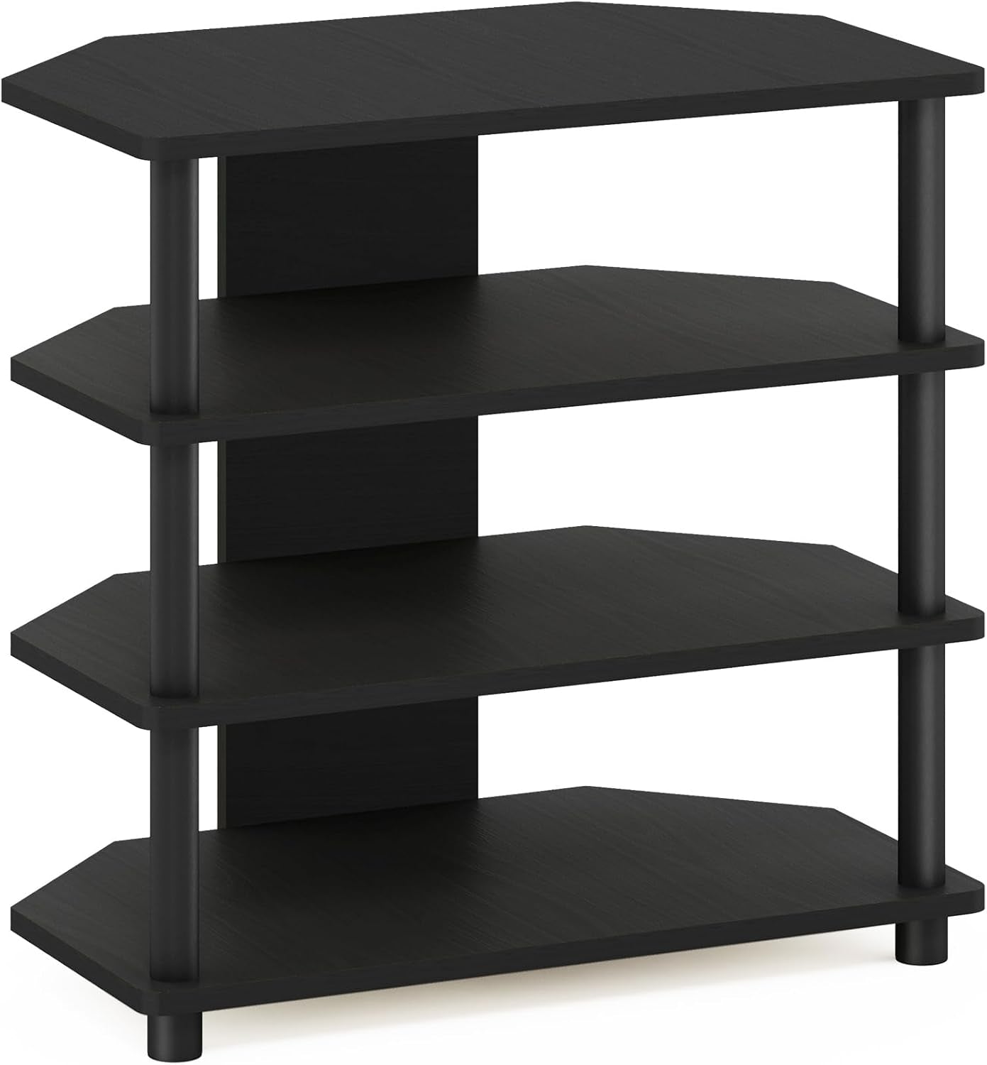 Turn-N-Tube Easy Assembly 4-Tier Petite Entertainment Center / TV Stand / TV Unit / TV Desk, Blackwood-0