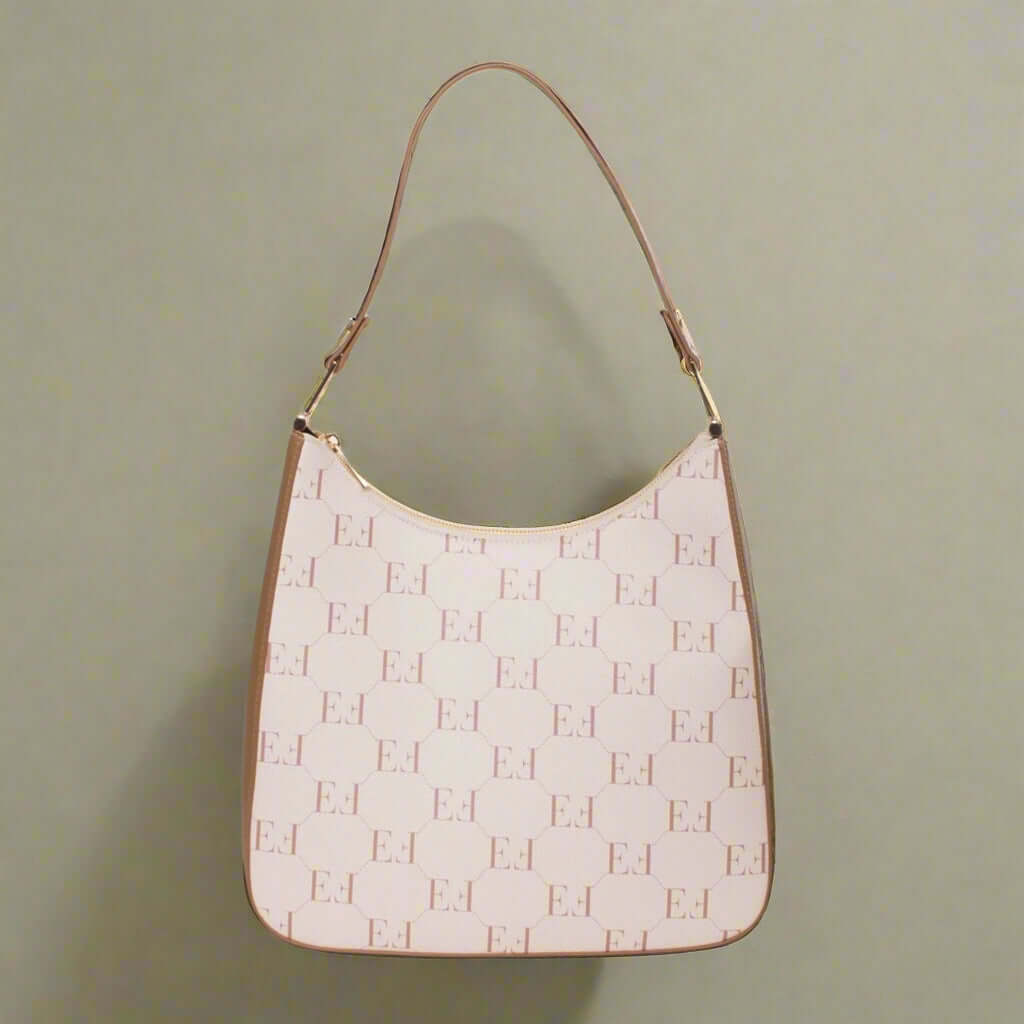 Egon Von Furstenberg women's white/brown Handbags
