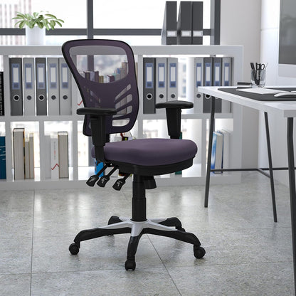 Nicholas Mid-Back Swivel Office and Gaming Chair, Ergonomic Mesh Office Chair with Adjustable Lumbar Support and Height, Dark Gray-1