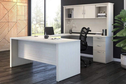 White Chocolate U/L Shaped Executive Office Desk-3