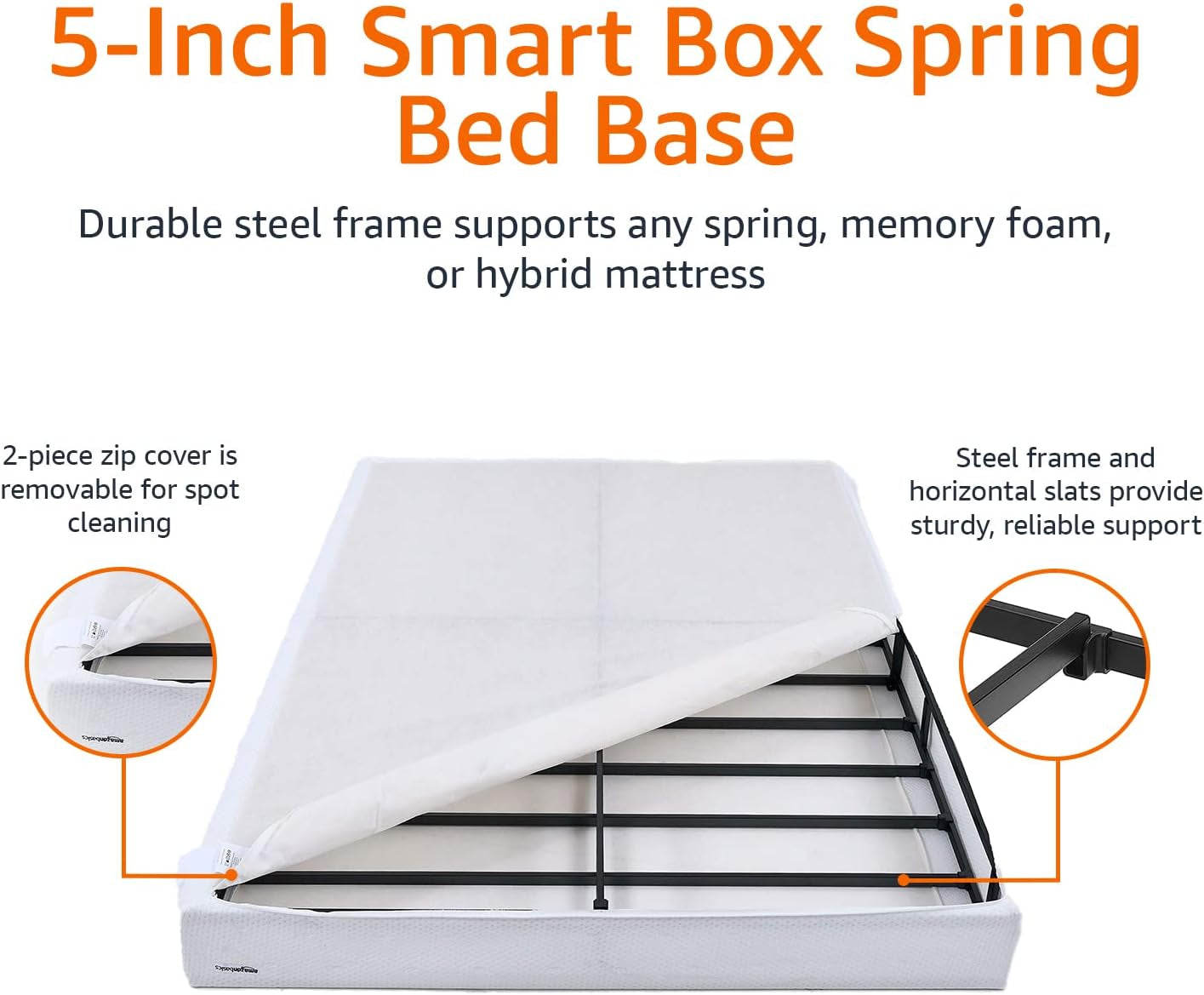 Smart Box Spring Bed Base with Easy Assembly Features-3
