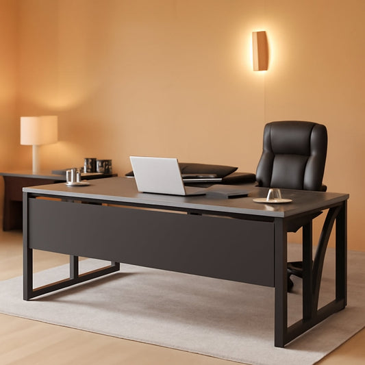 L Shaped Desk with Drawer Cabinet, 63" Executive Computer Desk and Lateral File Cabinet, 2 Piece Home Office Furniture with Drawers for Hanging File, Doors with Locks (Gray, 63 Inches)-0