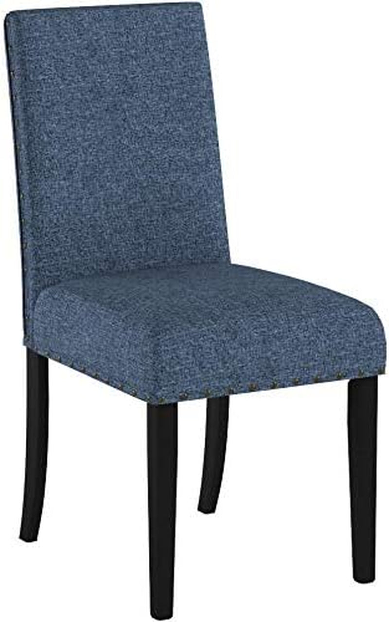 Biony Blue Fabric Dining Chairs with Nailhead Trim, Set of 2-3