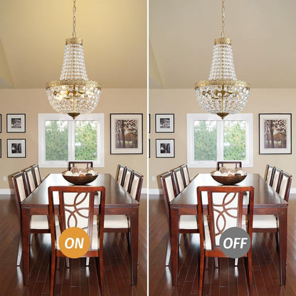 Antique Brass Crystal Chandelier Four Light Pendant-4