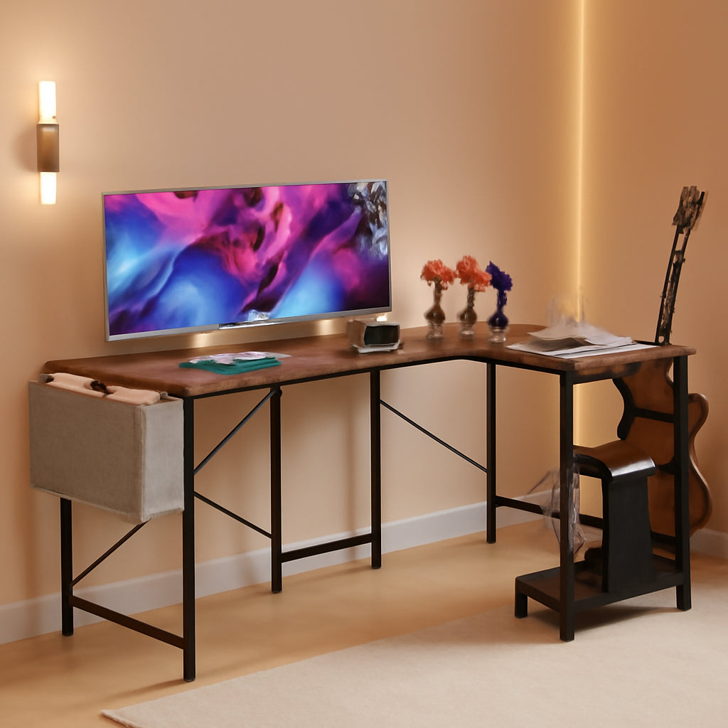 Corner L Shaped Gaming Desk CPU Stand Bag-0