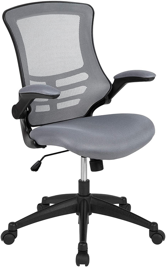 Kelista Office Chair, Ergonomic, Mid-Back, Dark Gray Mesh with Swivel-0