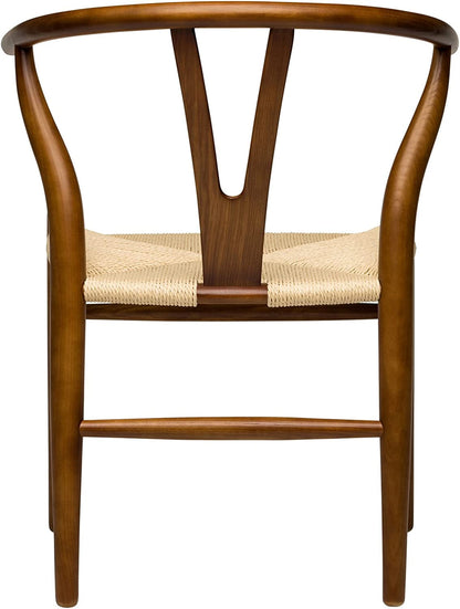 Hans Wegner Woven Seat Chair, Walnut/Natural-4