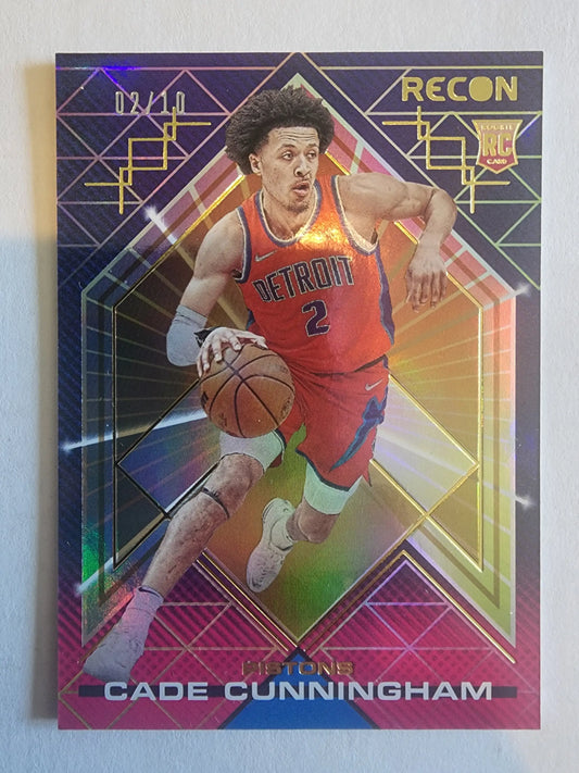 Cade Cunningham 2021 Panini Recon Holo Gold #2/10 RC basketball card collectible