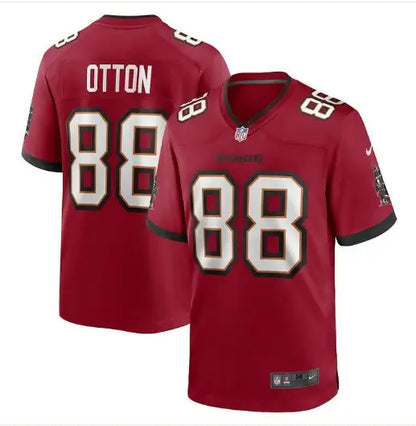 Red Cade Otton Tampa Bay Buccaneers Nike throwback game jersey with white trim and number 88