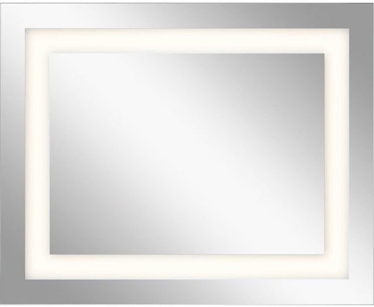 Signature LED Backlit Mirror in Chrome, 30" X 24"-0
