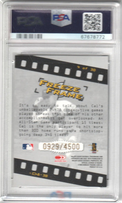 Graded CAL RIPKEN JR 1998 Studio Freeze Frame baseball card PSA 8 NM ORIOLES