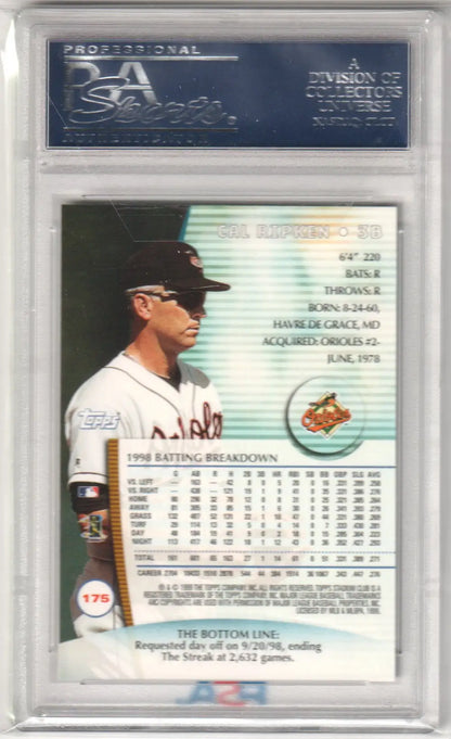 Graded Cal Ripken Jr. 1999 Topps Stadium Club baseball card PSA 10 GEM MINT