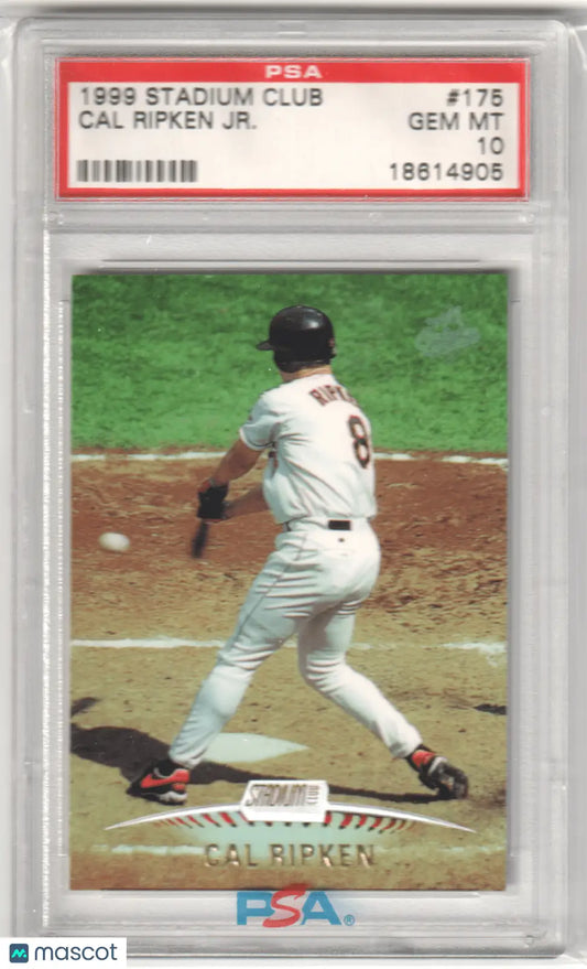 Graded Cal Ripken Jr. baseball card from Topps Stadium Club by Columbia Hobby in PSA 10