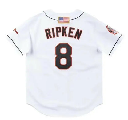 White Cal Ripken Jr Baltimore Orioles Cooperstown Collection 2001 Authentic Player Jersey with RIPKEN and number 8