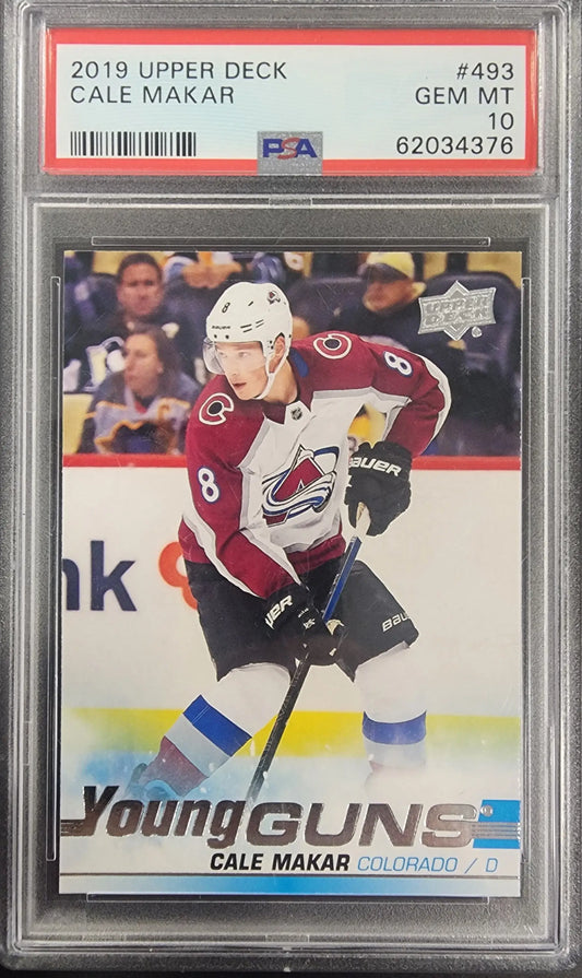 PSA 10 Gem Mint Cale Makar 2019 Upper Deck Young Guns Rookie Hockey Card