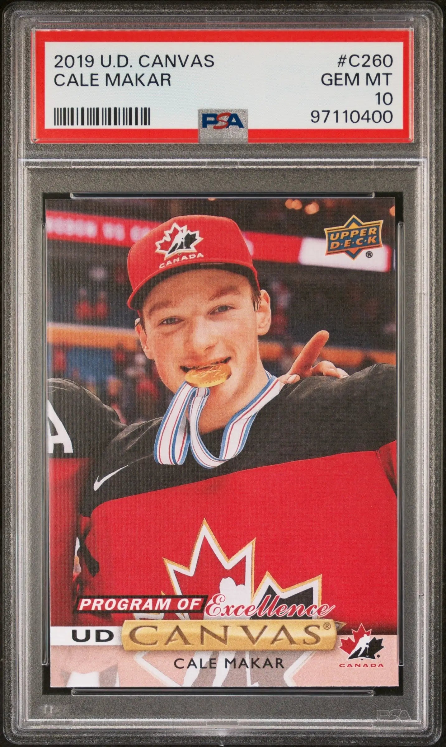 Cale Makar 2019 Upper Deck Canvas #C280 PSA 10 Gem Mint - Singles