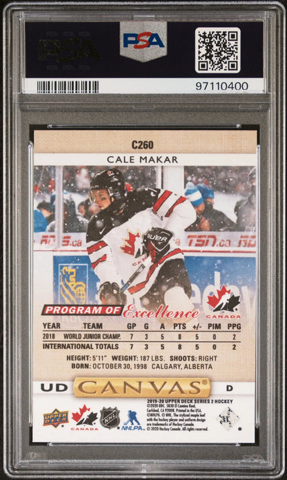 Cale Makar 2019 Upper Deck Canvas #C280 PSA 10 Gem Mint - Singles