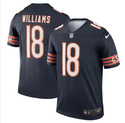 Dark blue Caleb Williams Chicago Bears Nike team jersey with WILLIAMS 18 on front and back