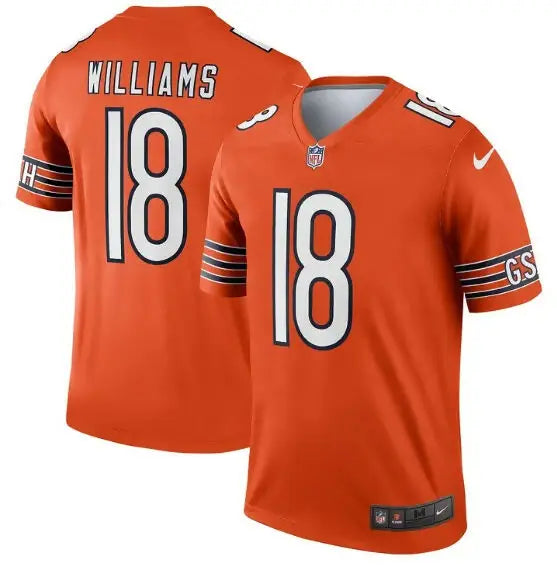 Orange Caleb Williams Chicago Bears Nike Team Legend Player Performance Top with number 18