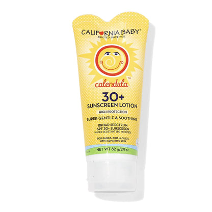 California Baby Calendula SPF 30+ broad spectrum baby sunscreen lotion with lavender scent