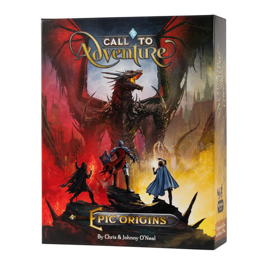 Call To Adventure Epic Origins board game featuring classic fantasy races and epic origins