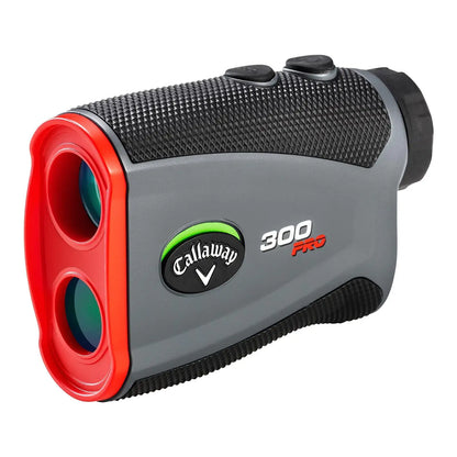 Gray and black Callaway Golf 300 Pro Slope Laser Rangefinder with red accents and pulse feature