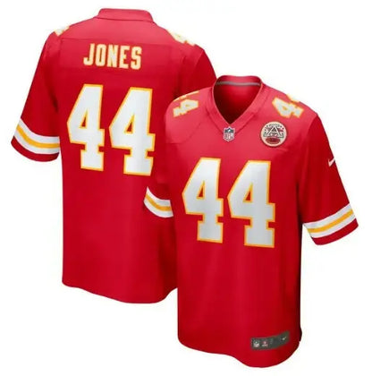 Red Cam Jones Kansas City Chiefs Nike Game Jersey featuring Jones 44 for Chiefs fans