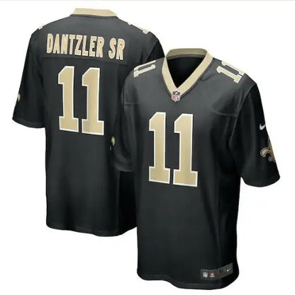 Black and gold New Orleans Saints Nike game jersey with Dantzler Sr 11 back