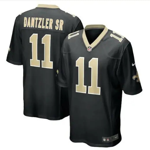 Black and gold New Orleans Saints Nike game jersey with Dantzler Sr 11 back