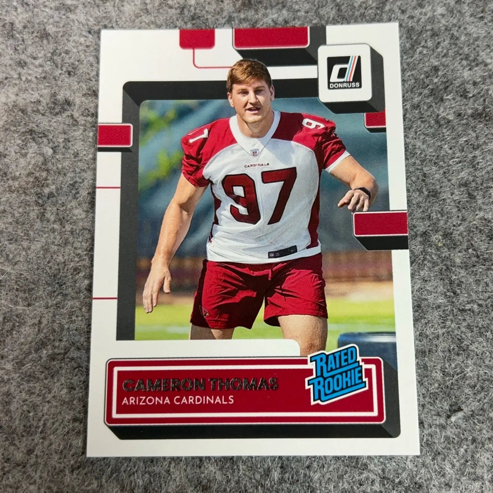 Cameron Thomas Arizona Cardinals 2022 Rookie Football Trading Card displayed in product listing