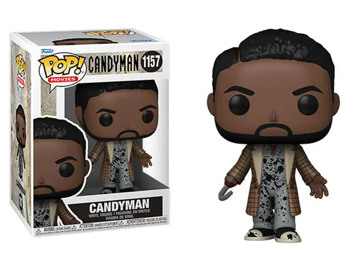 Funko Pop Candyman vinyl figure in brown coat with patterned shirt from Movies collection