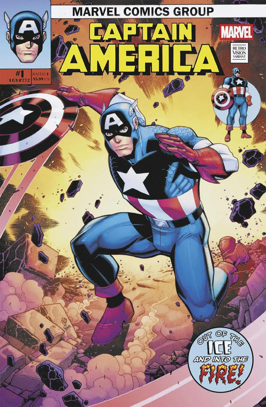 Captain America comic book featuring Nick Bradshaw Retrovision Variant cover art