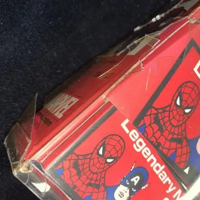 Red Marvel-themed Captain America and Spider-Man collector set in original plastic wrap