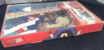 Boxed Captain America action figure collector’s set from Marvel Super Heroes Mego 8 Inch series