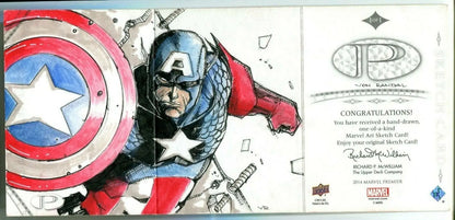 Captain America Marvel Premier Upper Deck Sketch by Von Randal Limited Edition Card