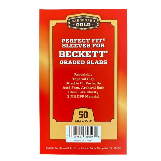 Cardboard Gold Beckett graded slab sleeves for ultra protection of collectible cards
