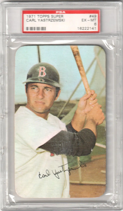 Graded Carl Yastrzemski baseball card from Topps Super 1971 Red Sox by Columbia Hobby