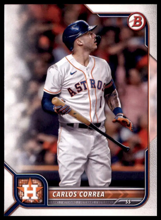 Carlos Correa baseball card from 2022 Bowman Houston Astros product