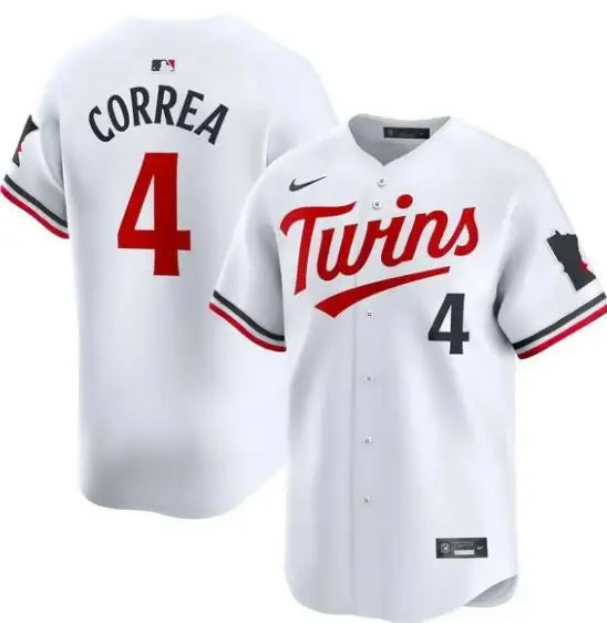 White Carlos Correa Minnesota Twins Nike Home Limited Player Jersey for baseball