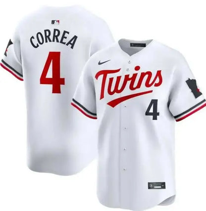 White Carlos Correa Minnesota Twins Nike Home Limited Player Jersey for baseball