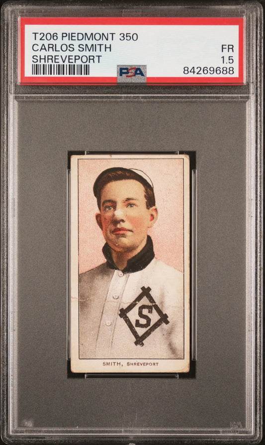 Carlos Smith 1909-11 T206 Piedmont 350 Shreveport PSA 1.5 Fair baseball card image