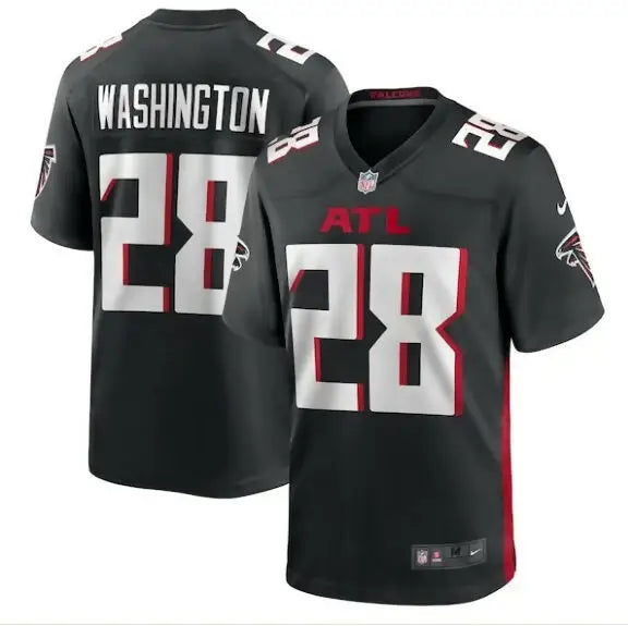 Black Atlanta Falcons Carlos Washington #28 Nike Game Jersey with Washington on the back